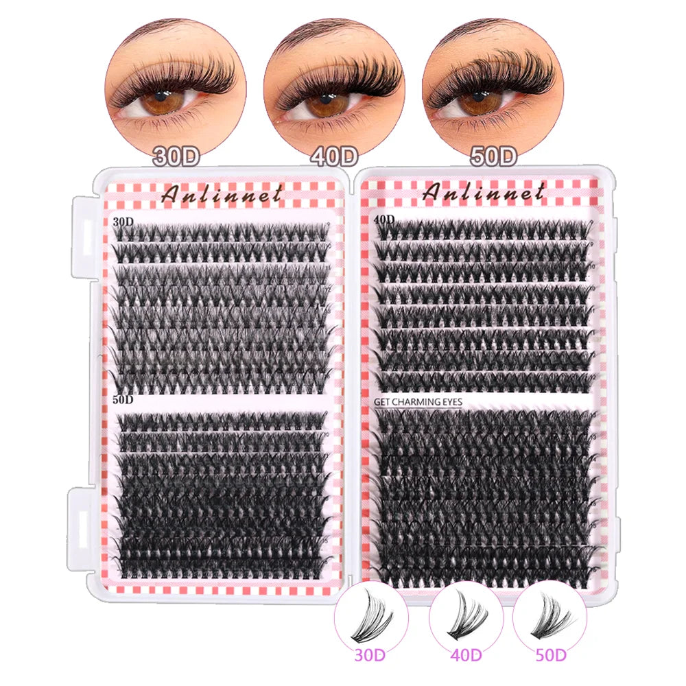 Extensions de cils individuelles, 600 pièces, épaisses et moelleuses, 30D/100D, longueur mixte, bricolage, pour une Application et un retrait faciles