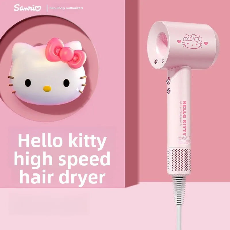 Sèche-cheveux à air chaud Hello Kitty Kuromi, design créatif de dessin animé, compact et pratique, économique et pratique, cadeau de vacances