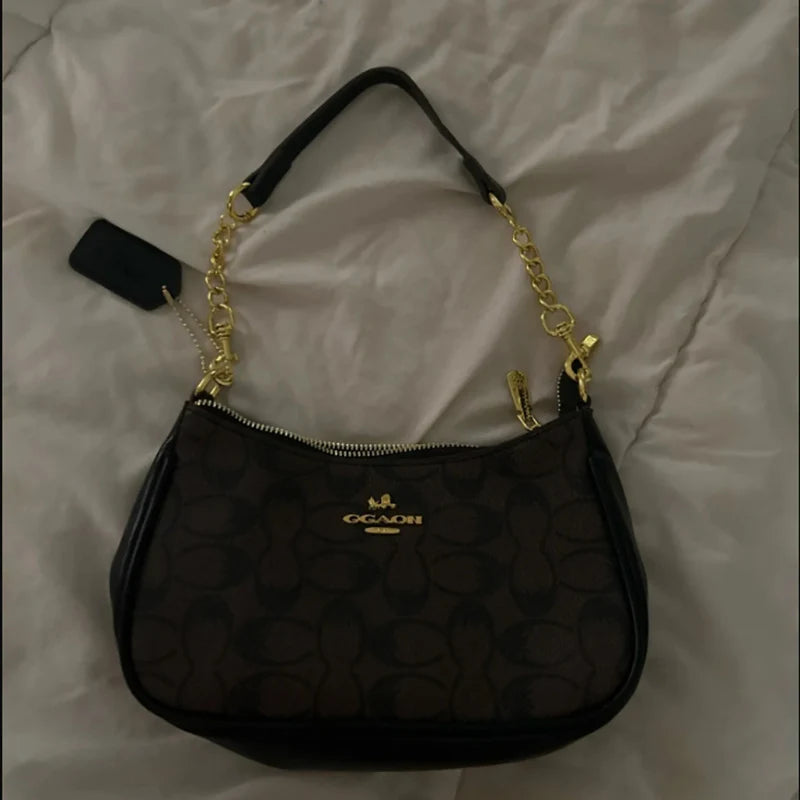 Sacs à chaîne pour femmes, sac à main en PVC à imprimé géométrique, sac à bandoulière, sac sous le bras pour femmes, adapté aux tenues quotidiennes