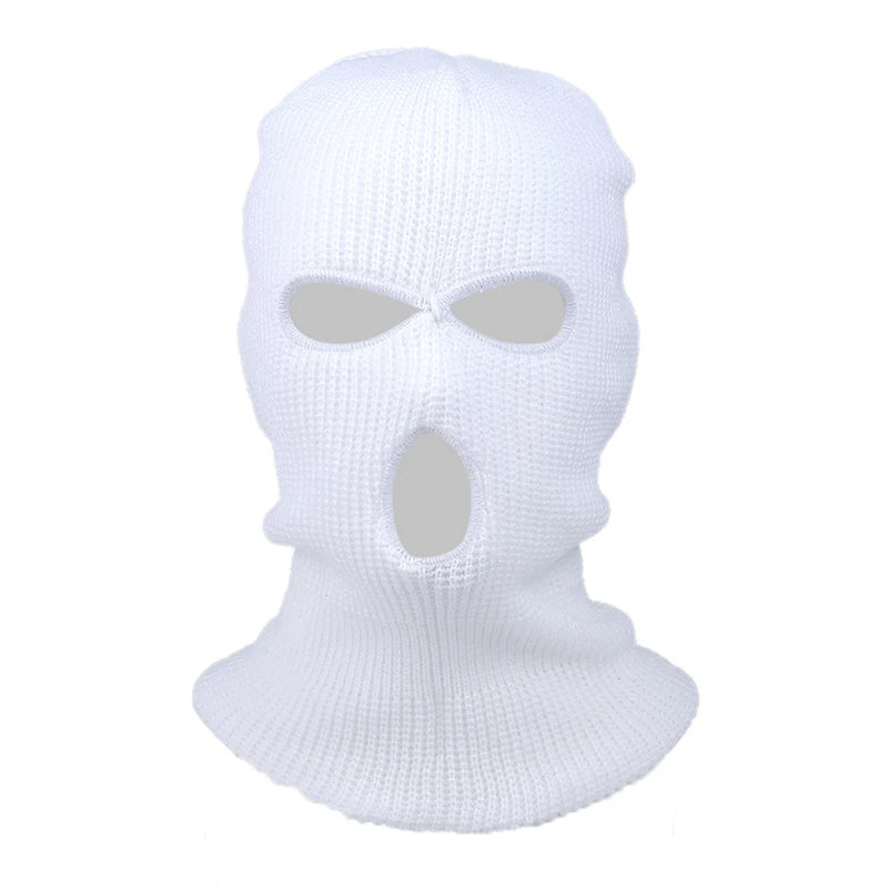Masque de Ski complet tricoté à 3 trous, cagoule d'hiver, masque complet en tricot chaud pour les Sports de plein air, nouvelle mode