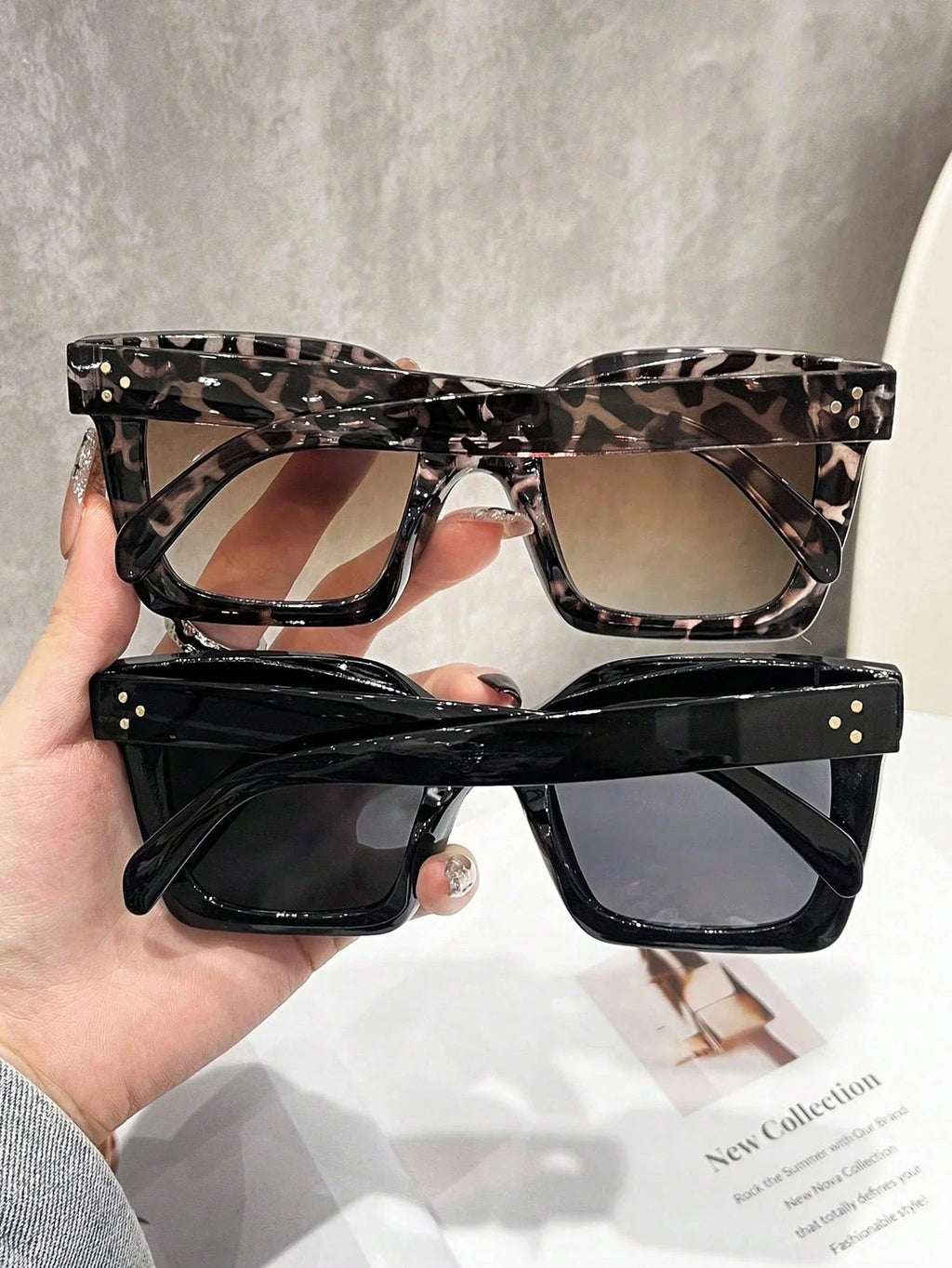 1/2 paires de lunettes de mode rétro de haute qualité à monture carrée, adaptées aux hommes et aux femmes, idéales pour la conduite et le port quotidien