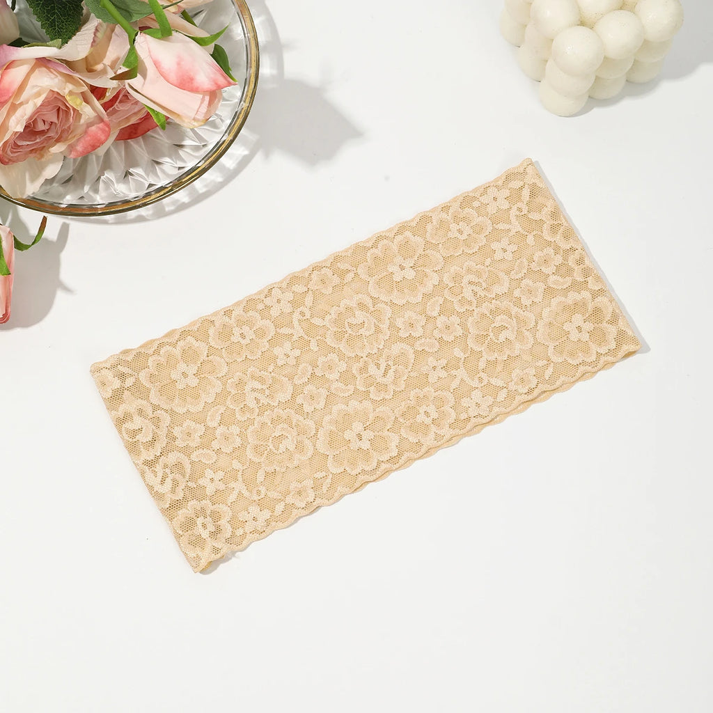 AWAYTR – bandeaux élastiques en dentelle de couleur unie, large nœud en tissu, accessoires pour cheveux pour femmes, couvre-chef de fête