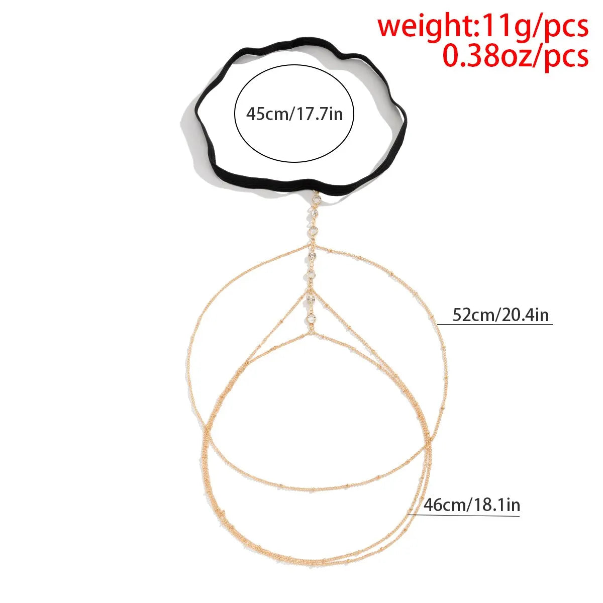 Chaîne de cuisse élastique bohème avec cristaux pour femmes, été, plage, sexy, à pampilles, multi-couches, ajustable, bijou de corps pour décorer une tenue.