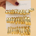 5 paires – 15 paires/lot de nouveaux boucles d’oreilles dorées en ABS de forme irrégulière, légères, adaptées au port quotidien des femmes.