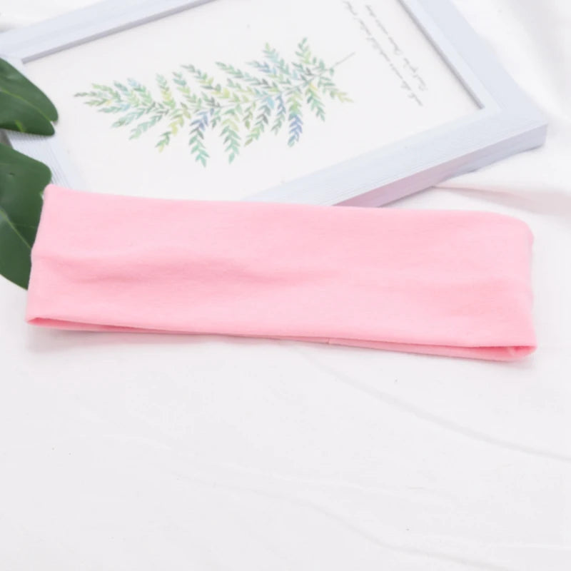Bandeau élastique en coton, bandeaux à la mode pour femmes et hommes, solide, course à pied, Fitness, Yoga, extensible, maquillage, accessoires pour cheveux