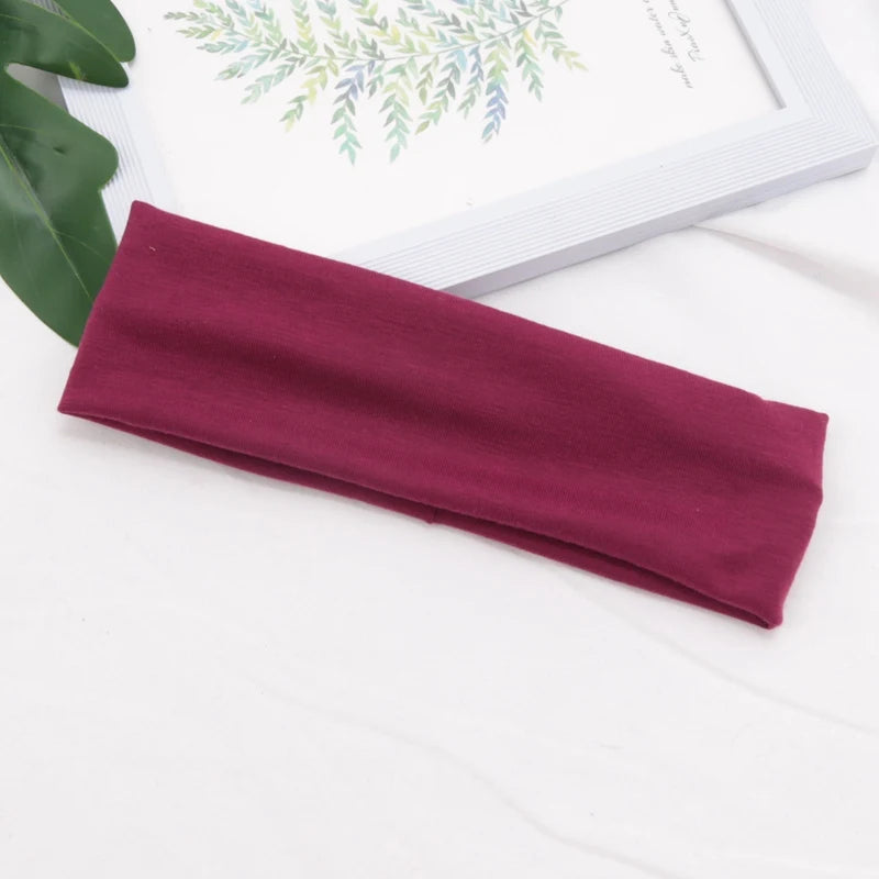 Bandeau élastique en coton, bandeaux à la mode pour femmes et hommes, solide, course à pied, Fitness, Yoga, extensible, maquillage, accessoires pour cheveux