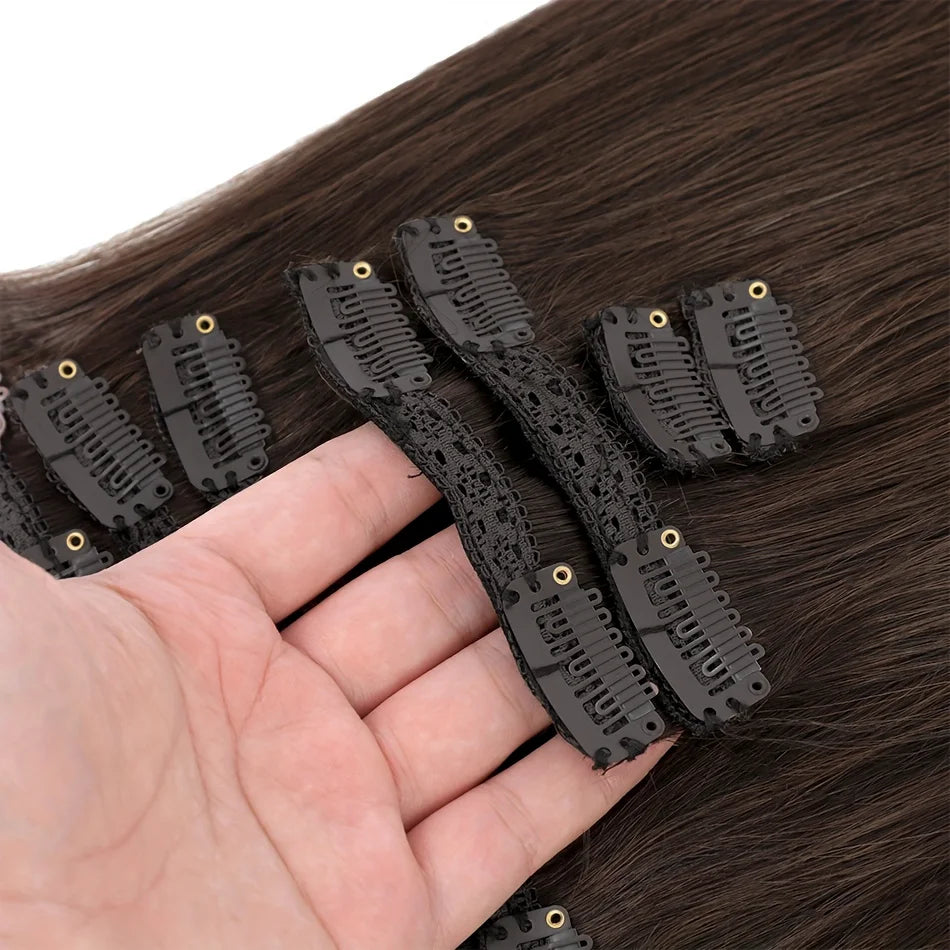 100% vrais cheveux humains blonds Clips dans les Extensions de cheveux paquets naturel noir en vrac blond 613 couleur Piano cheveux brésiliens 30 pouces