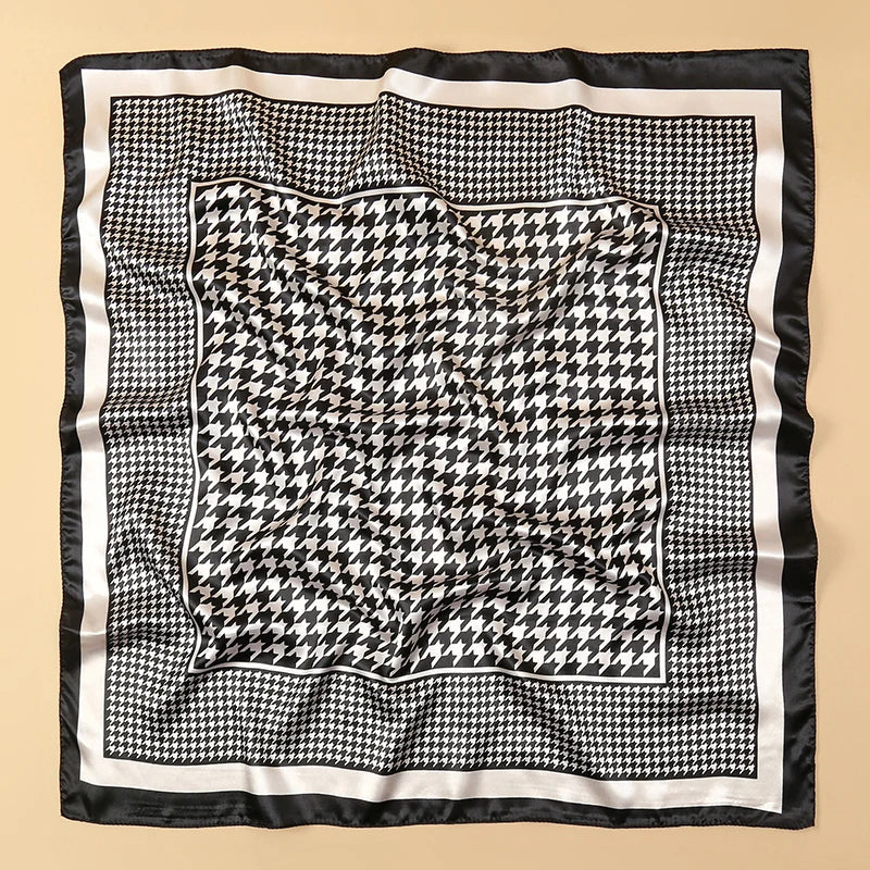 Foulard carré en soie pour femmes, nouveau Design de luxe, Style populaire, quatre saisons, protection solaire, foulard de plage, Hijab, 90x90CM