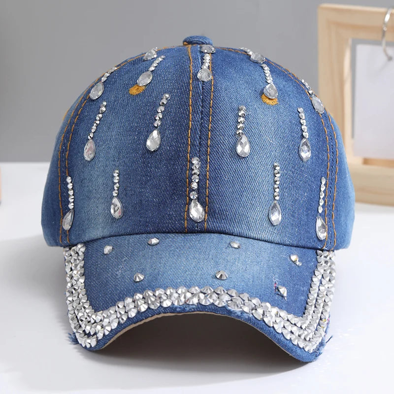 Casquette de Baseball réglable et respirante en strass pour femmes, casquette de sport décontractée à paillettes, chapeau en strass