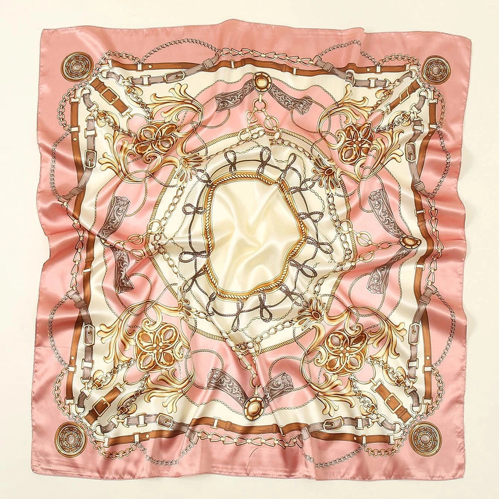 Foulard carré en soie pour femmes, nouveau Design de luxe, Style populaire, quatre saisons, protection solaire, foulard de plage, Hijab, 90x90CM