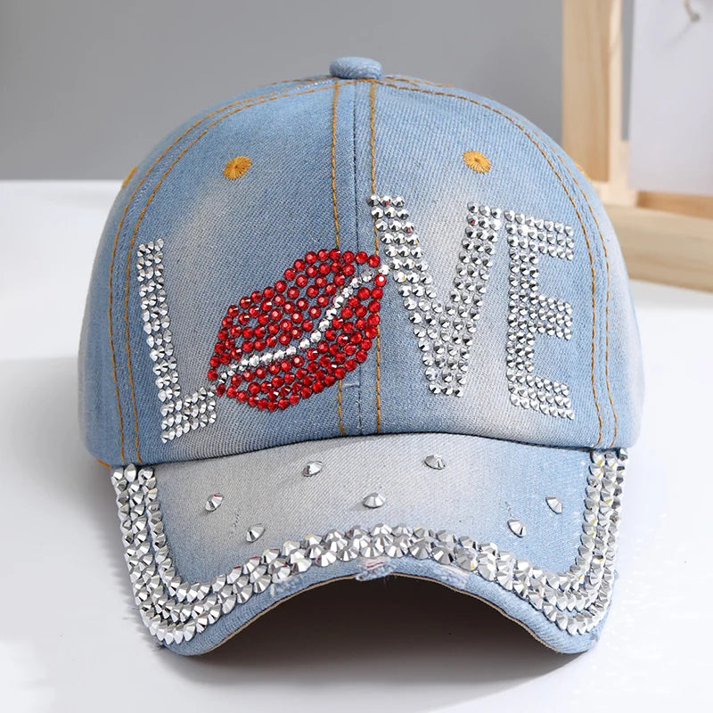 Casquette de Baseball réglable et respirante en strass pour femmes, casquette de sport décontractée à paillettes, chapeau en strass