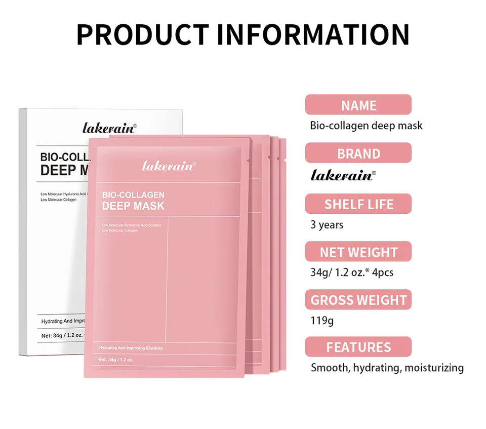 Bio-colagène véritable masque profond supplément collagène hydratant nuit masque hydrogel amélioration de l'élasticité minimisant les pores raffermissant