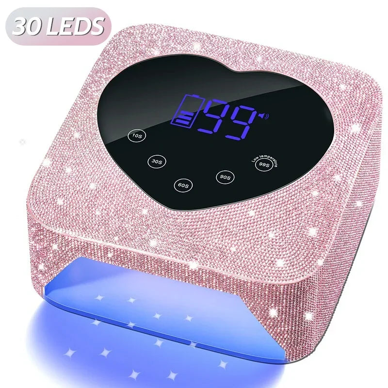 Lampe UV à ongles sans fil rechargeable, 30 LED, sèche-ongles avec 5 réglages de minuterie, cabine UV pour manucure, lumière de salon pour ongles, outils de salon de manucure.