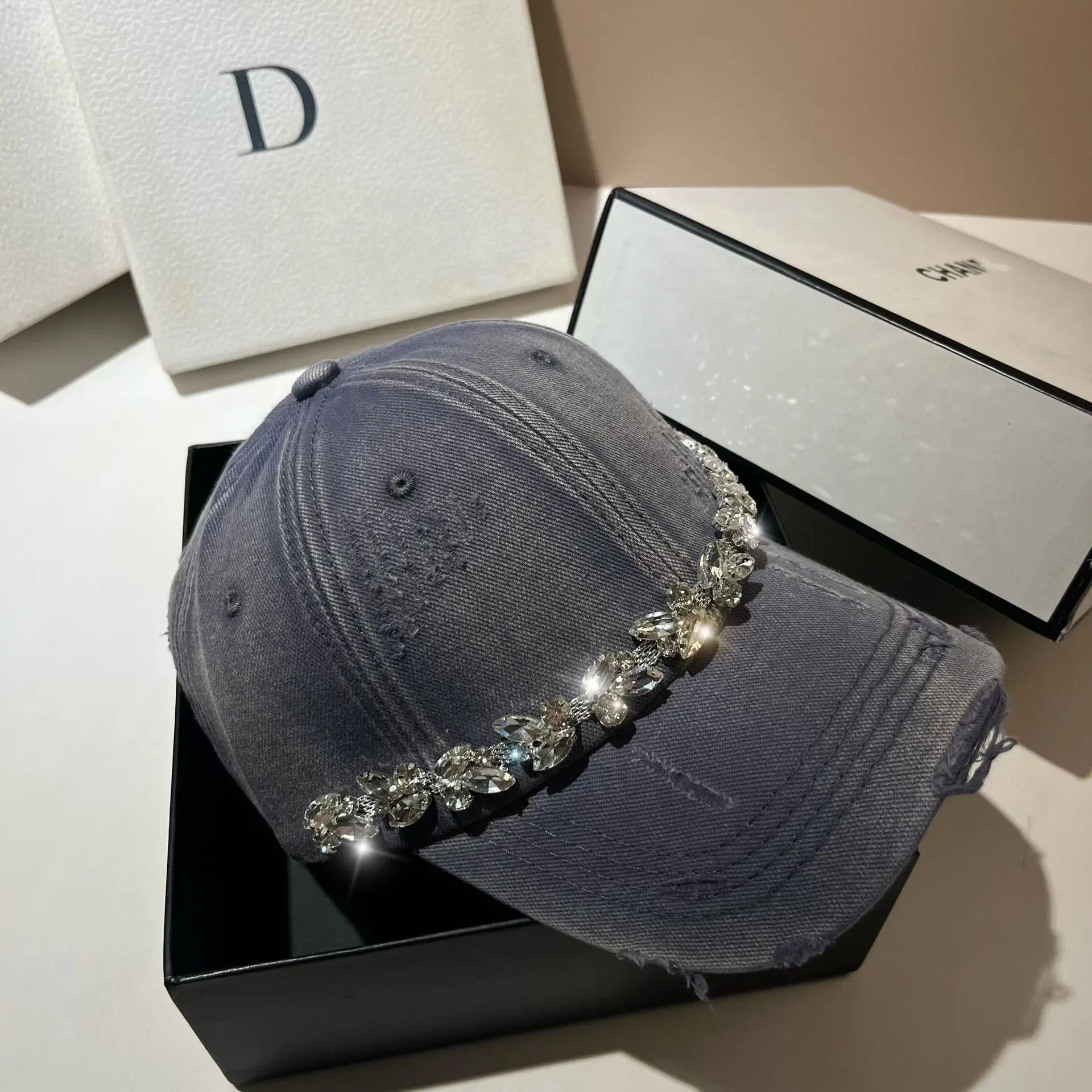 Chapeaux de Baseball en strass pour femmes, haute qualité, mode coréenne, extérieur, respirant, confortable, couleur unie, chapeaux de Protection solaire