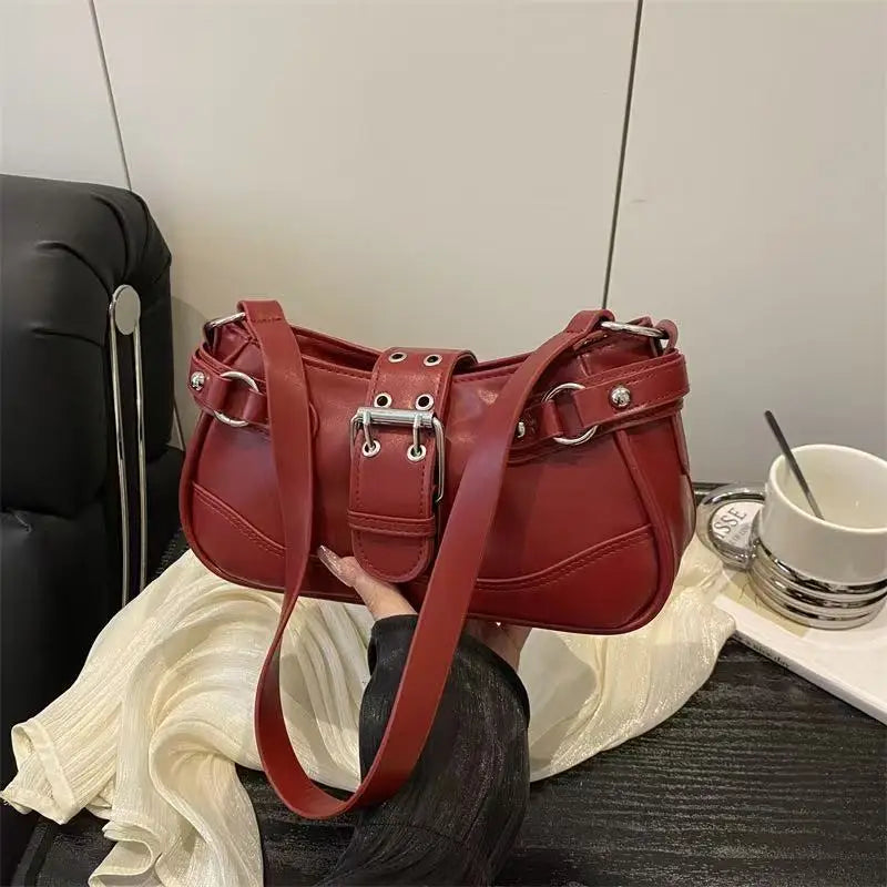 Sacs pour femmes 2025 – nouveau modèle tendance et polyvalent, sac rétro “hot girl” sous le bras, sac niche texturé en forme de croissant, sac à bandoulière simple ou porté en crossbody