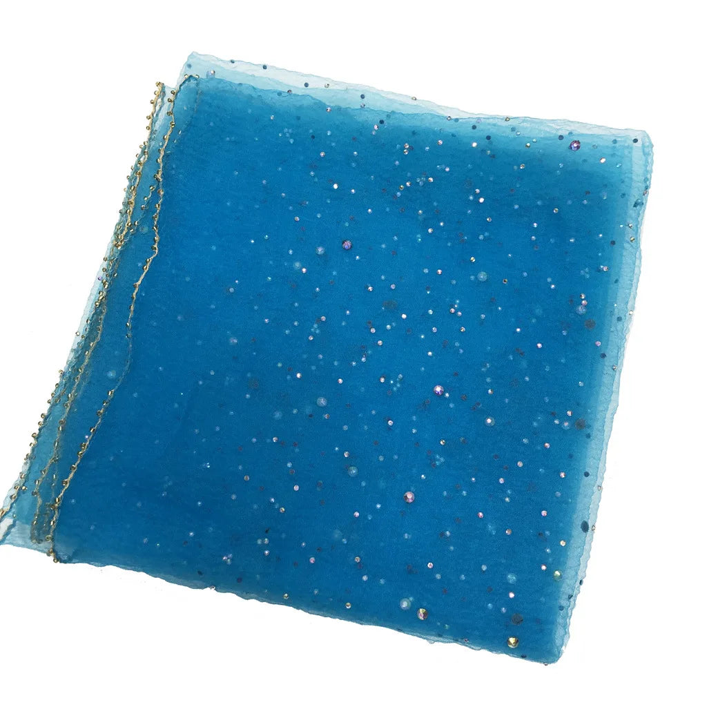 Bandana à paillettes colorées à la mode, écharpe de tête Ultra-fine et respirante, Protection solaire d'été, 80cm x 80cm