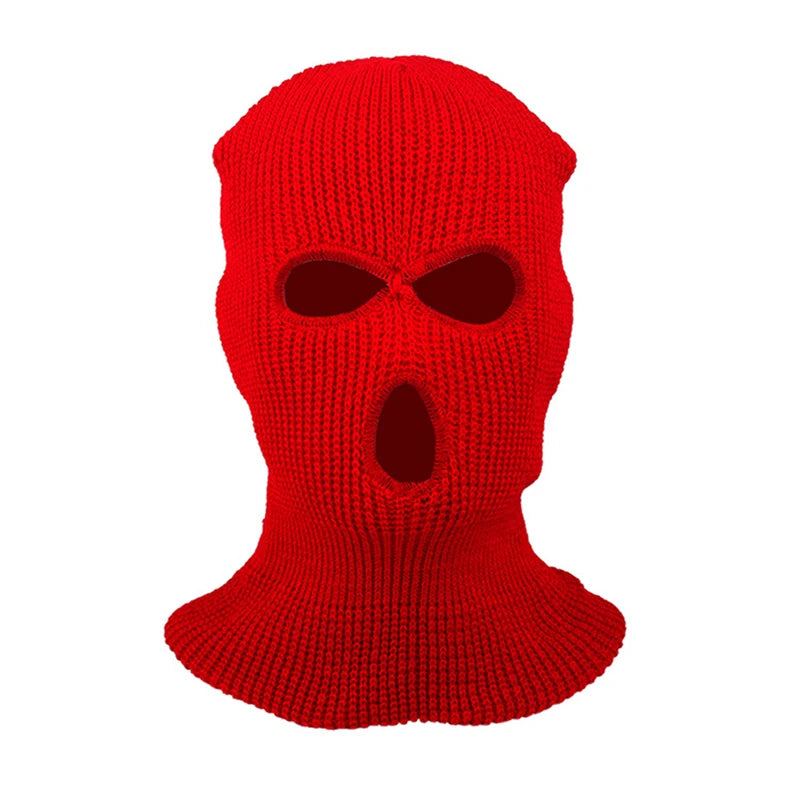 Masque de Ski complet tricoté à 3 trous, cagoule d'hiver, masque complet en tricot chaud pour les Sports de plein air, nouvelle mode