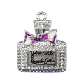 1 / 18 pièces de breloques en métal – Charms de style mode pour femmes et filles, design argenté. Motifs variés incluant parfum, cœur, fleurs et strass. Accessoires décoratifs pour chaussures, permettant de personnaliser et embellir vos sandales ou sabots