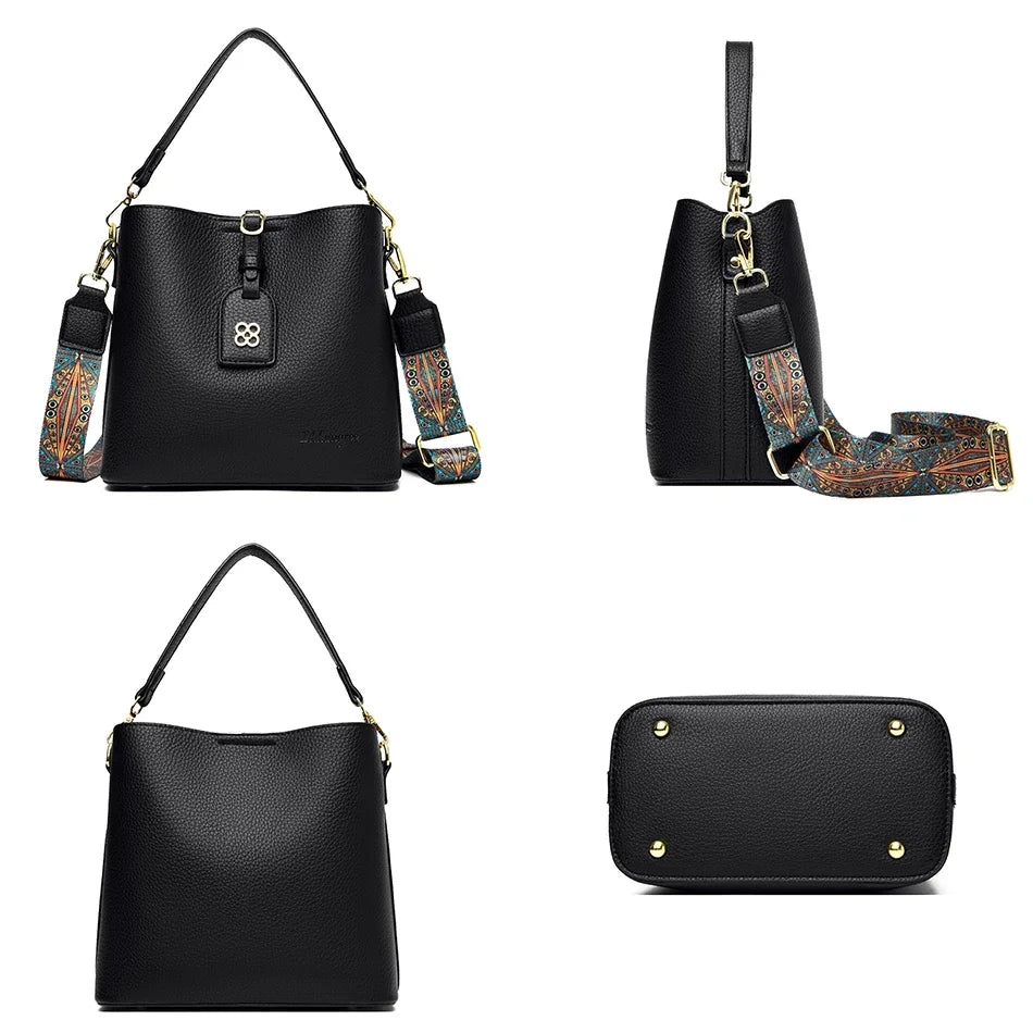 Sac à Main de Luxe en Cuir Multifonctionnel pour Femme, Sacoche à 3 Couches, de Bonne Qualité, de Styliste