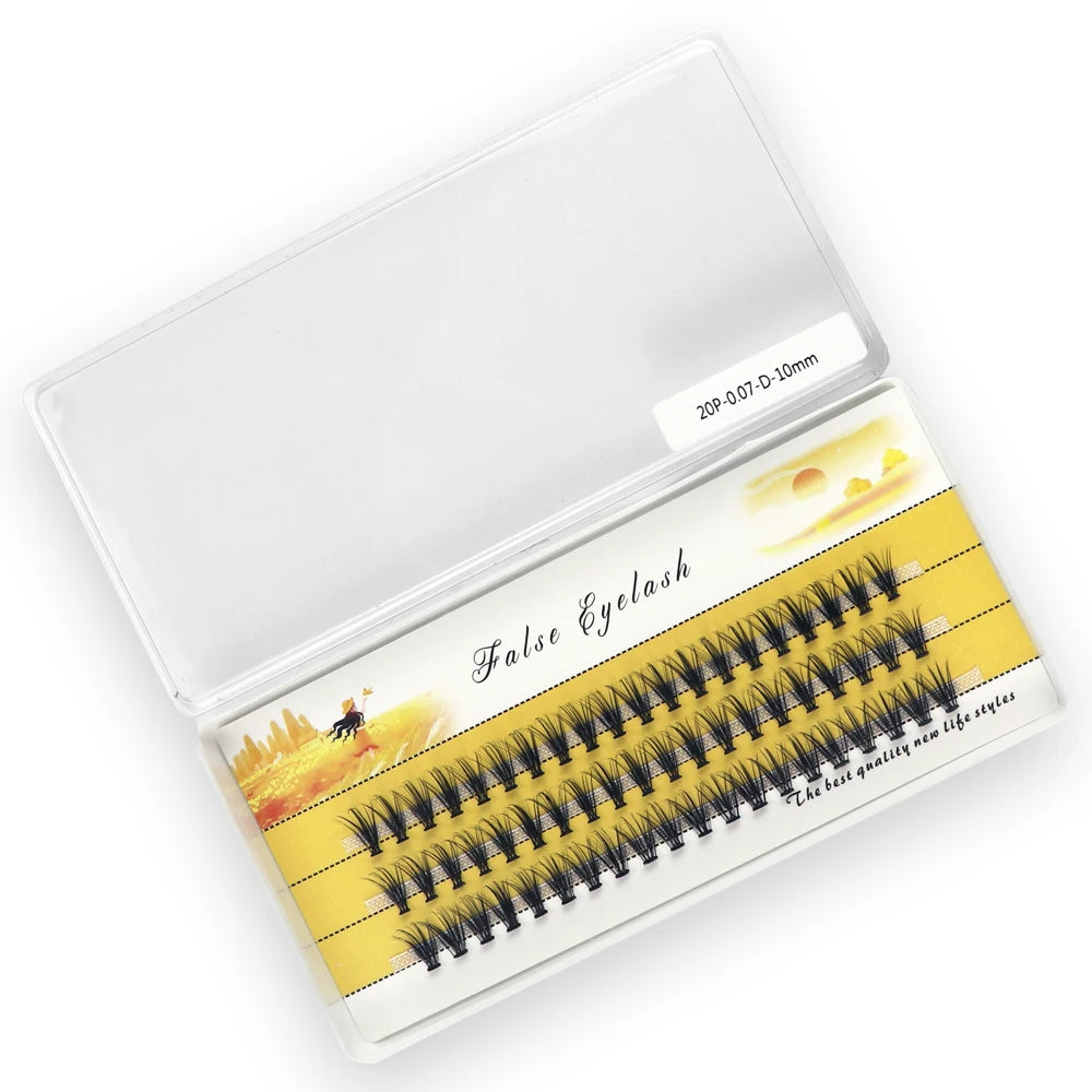 Extensions de cils en vison 20D/30D, 1 boîte/60 bouquets, extensions de cils naturels 3D russes, grappes de cils individuels, outils de maquillage, cils, cilia