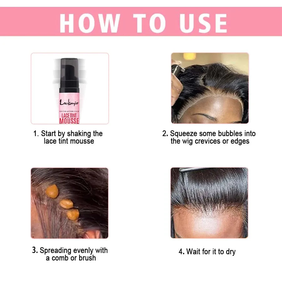 LOCKMIO – teinte naturelle en Mousse de Mousse teintée en Spray pour femmes, 100ML, perruques en maille, colorant Invisible ajusté pour la peau, perruque de Cosplay, brume de teinture