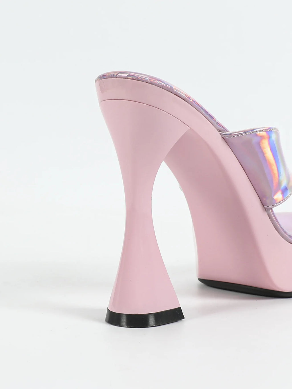 Sandales à bout carré pour femme – tongs d’été, chaussons estivaux, semelle épaisse 12 cm, mules à talons hauts avec séparateur d’orteil, chaussures noires d’extérieur pour femme