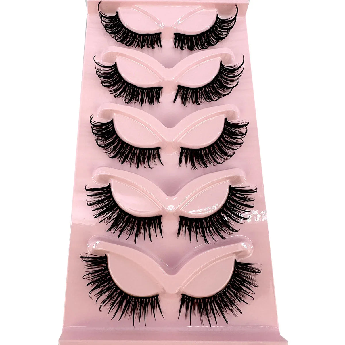 Nouveau cils oeil de chat cils de vison 3D Curl ailé naturel réaliste extrémité en désordre oeil allongé épais faux cils doux faux cils