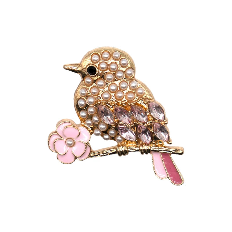 1 pièce de breloque de chaussure en métal – Décoration de luxe pour chaussures, design rose avec motifs d’oiseau, ours ou renard. Pin décoratif élégant pour femmes et filles.