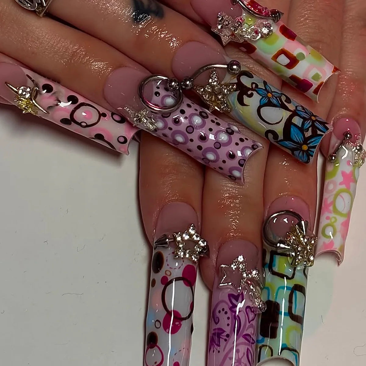Faux Ongles Longs Bruns N64.Glitter Ballet Wearable, Design Français, Presse Complète sur Nail Ins, Nail Tips Art, 24Pcs