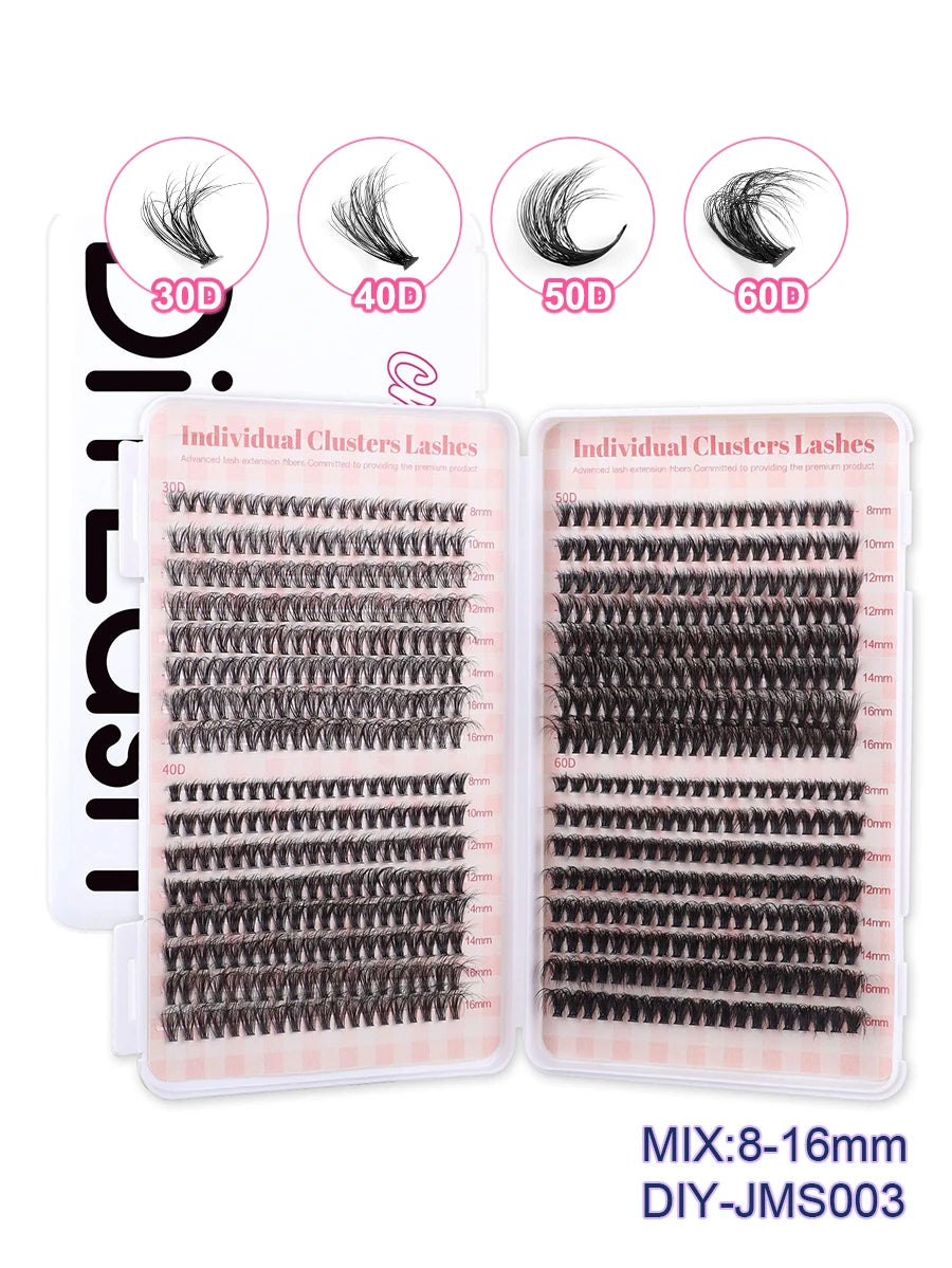 Extensions de cils individuelles, 600 pièces, épaisses et moelleuses, 30D/100D, longueur mixte, bricolage, pour une Application et un retrait faciles