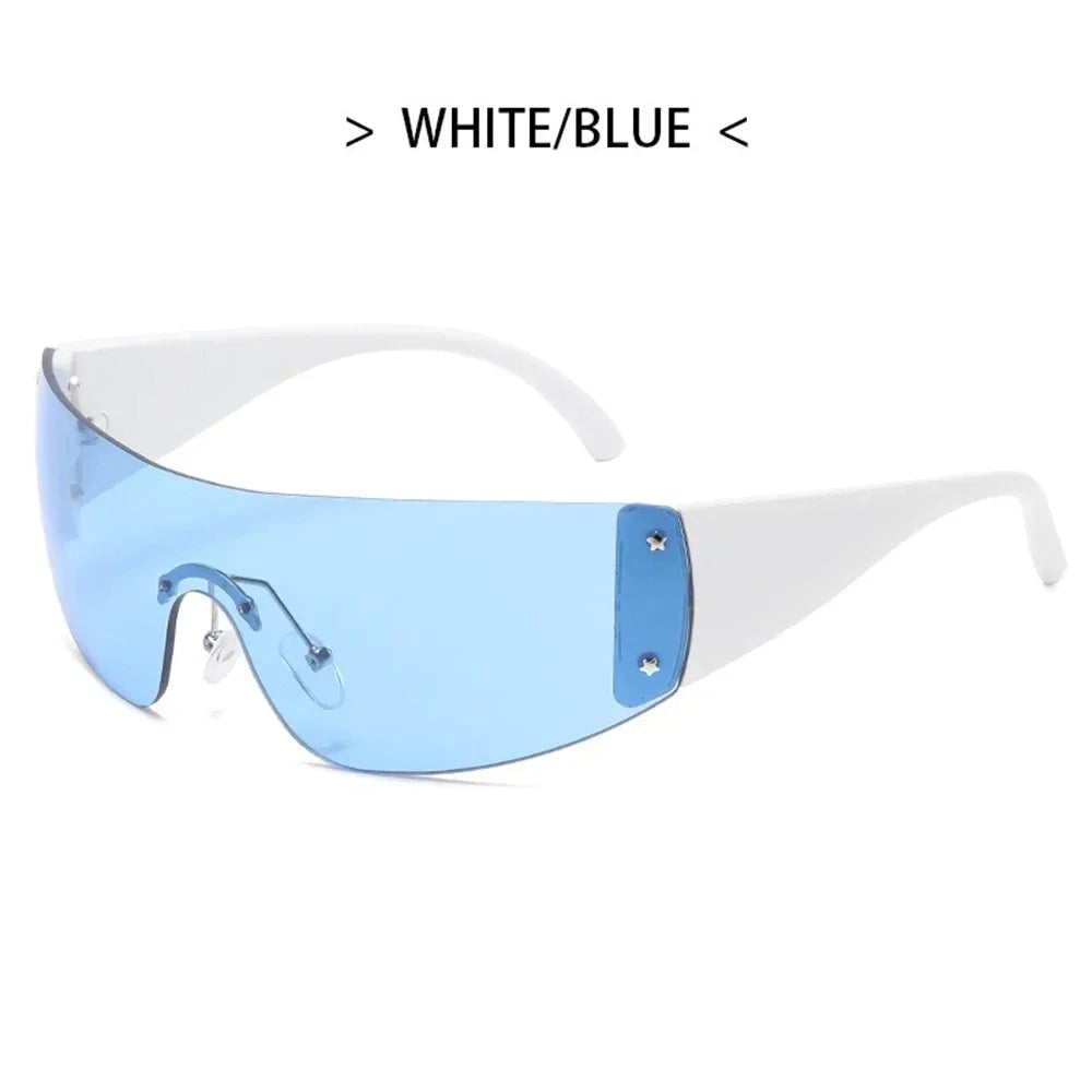 Lunettes de soleil Hip Hop irrégulières uniques pour femmes nouvelle marque rayure jambe Arc Cool lunettes de soleil hommes Vintage gothique nuances lunettes