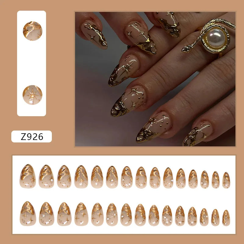 24 pièces de faux ongles à fleurs, style tendance, avec effet dégradé jaune et rose. Ongles portables à couverture complète, forme amande , à poser directement (Press-On Nails).