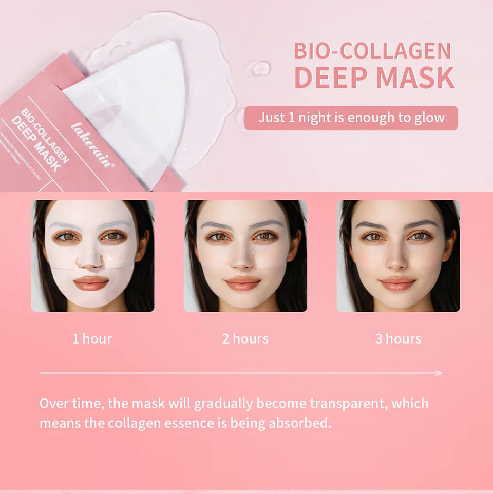 Bio-colagène véritable masque profond supplément collagène hydratant nuit masque hydrogel amélioration de l'élasticité minimisant les pores raffermissant