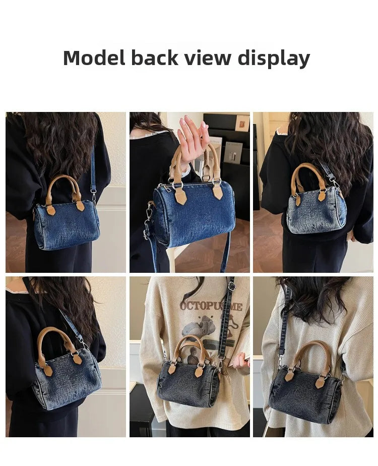 Sac bandoulière classique en jean délavé de haute qualité, sac à main décontracté à porter sous le bras, style coréen, sac de transport pour le quotidien