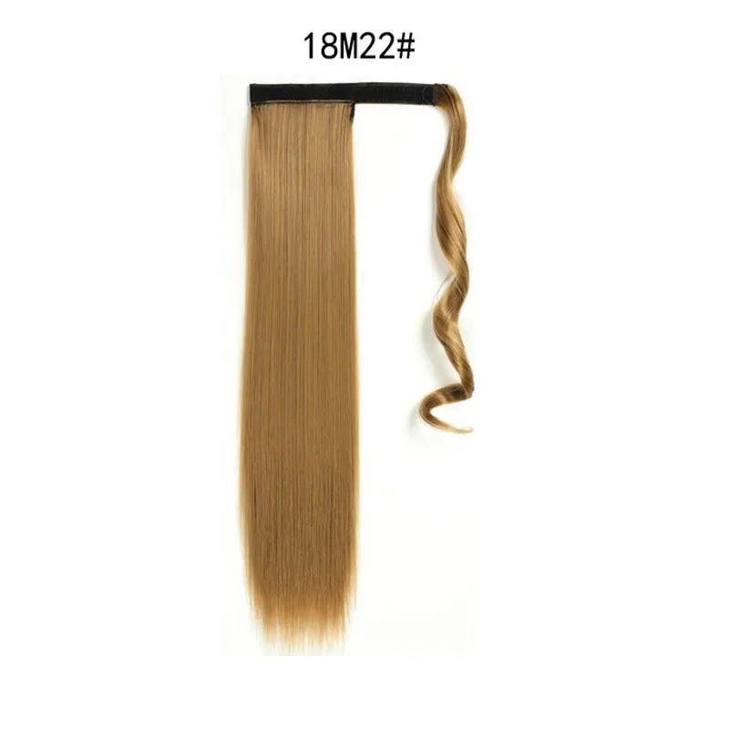 Extensions de Queue de Cheval Synthétiques pour Femme et Fille, Postiche Rond et Long