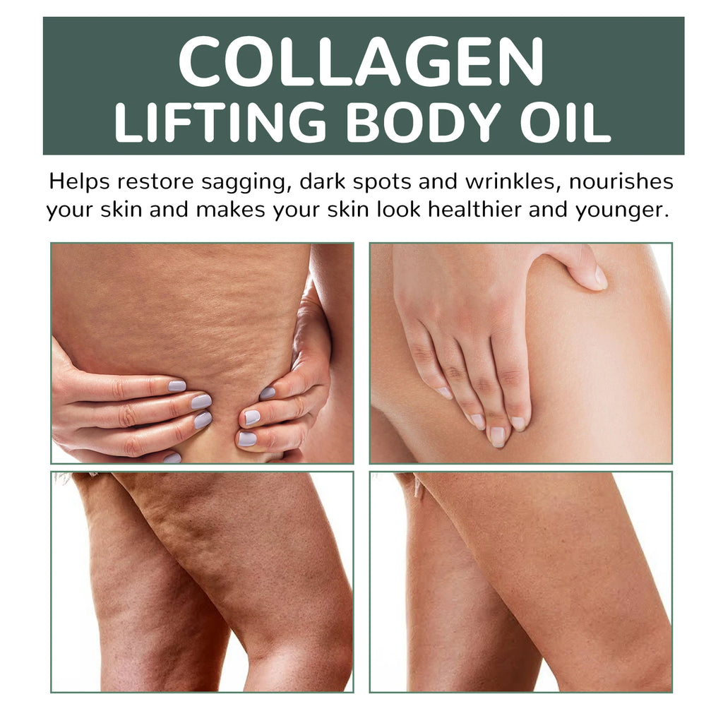 Huile corporelle raffermissante au collagène, hydratation en profondeur, raffermissante pour bras, ventre et extrait de graisse, huile essentielle de Massage pour la peau du corps entier, 100ml
