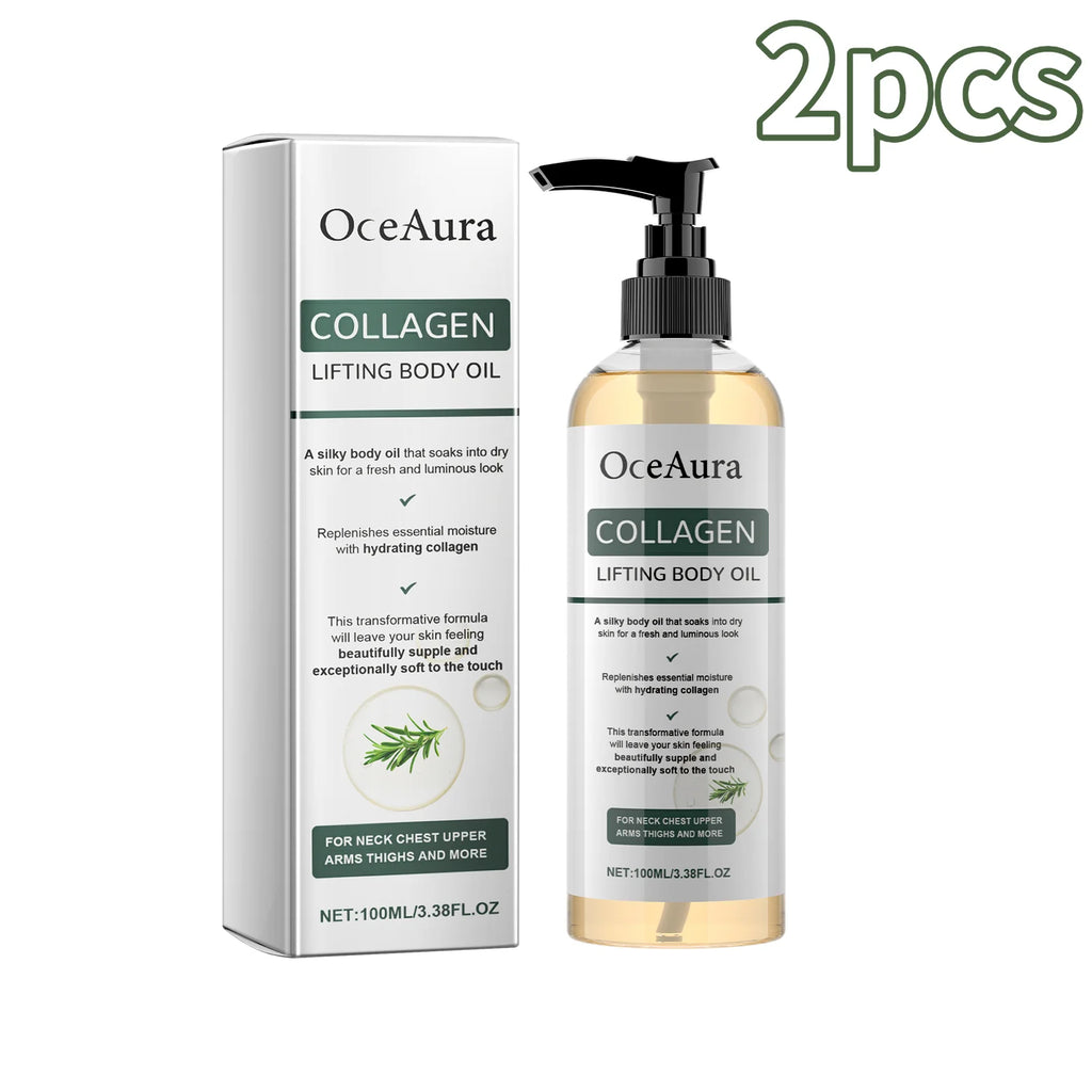 Huile corporelle raffermissante au collagène, hydratation en profondeur, raffermissante pour bras, ventre et extrait de graisse, huile essentielle de Massage pour la peau du corps entier, 100ml