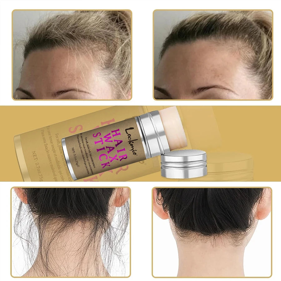 LOCKMIO femmes cheveux cire bâton pour perruques Anti-frisottis points contrôle style cire longue durée lisse cassé dos cheveux pommade crème