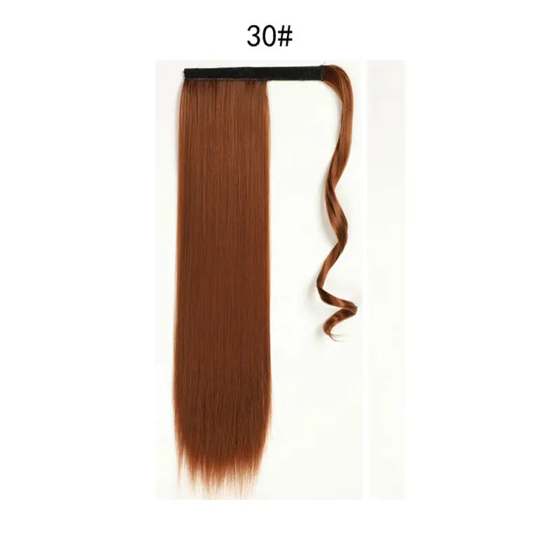 Extensions de Queue de Cheval Synthétiques pour Femme et Fille, Postiche Rond et Long