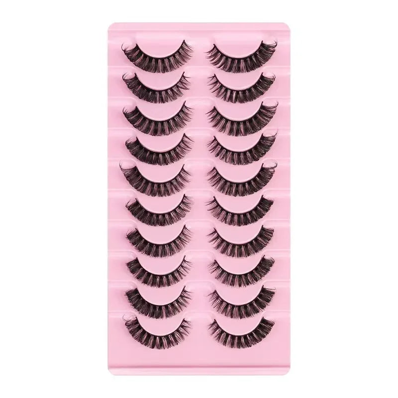10 paires de Faux Cils 3D en vison, bande russe, dramatiques, maquillage, vente en gros, Extension de Faux Cils