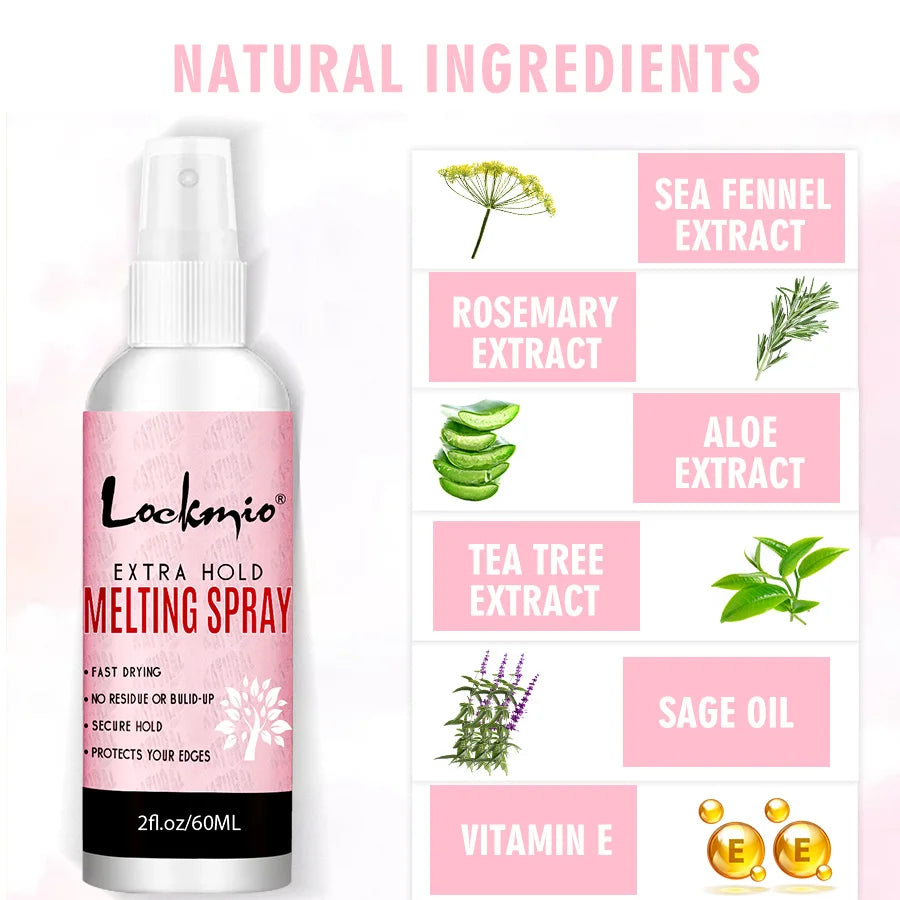 LOCKMIO – Spray de fusion pour perruque Lace Wig, adhésif avant Invisible, grille de toupet à séchage rapide, colle pour Installation de perruques, Kit d'outils de coiffure