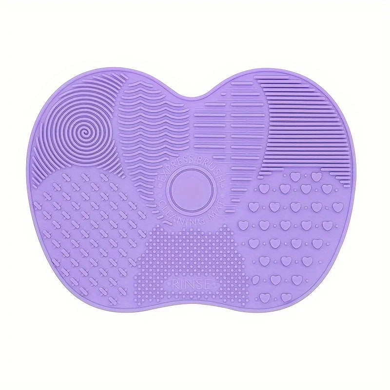 Tampon de nettoyage de brosse de maquillage en forme de pomme en Silicone, 1 pièce, avec ventouse pour un nettoyage efficace des outils cosmétiques
