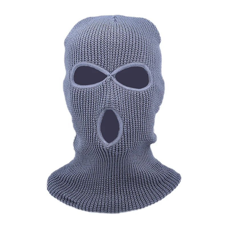 Masque de Ski complet tricoté à 3 trous, cagoule d'hiver, masque complet en tricot chaud pour les Sports de plein air, nouvelle mode