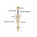 Bijou de nombril pour femme – piercing de ventre en acier inoxydable avec chaîne longue, pampilles et fleur pendante, accessoires de corps pour soirée et plage