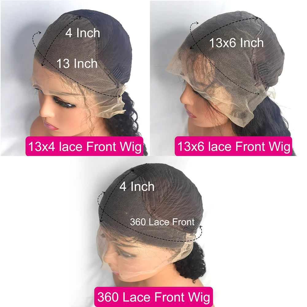 Perruque en cheveux humains Body Wave avec lace frontale HD transparente 13x6, disponible en 30 à 40 pouces. Perruque lace frontale HD 360° ou 13x4, pré-épilée avec une ligne de cheveux naturelle.