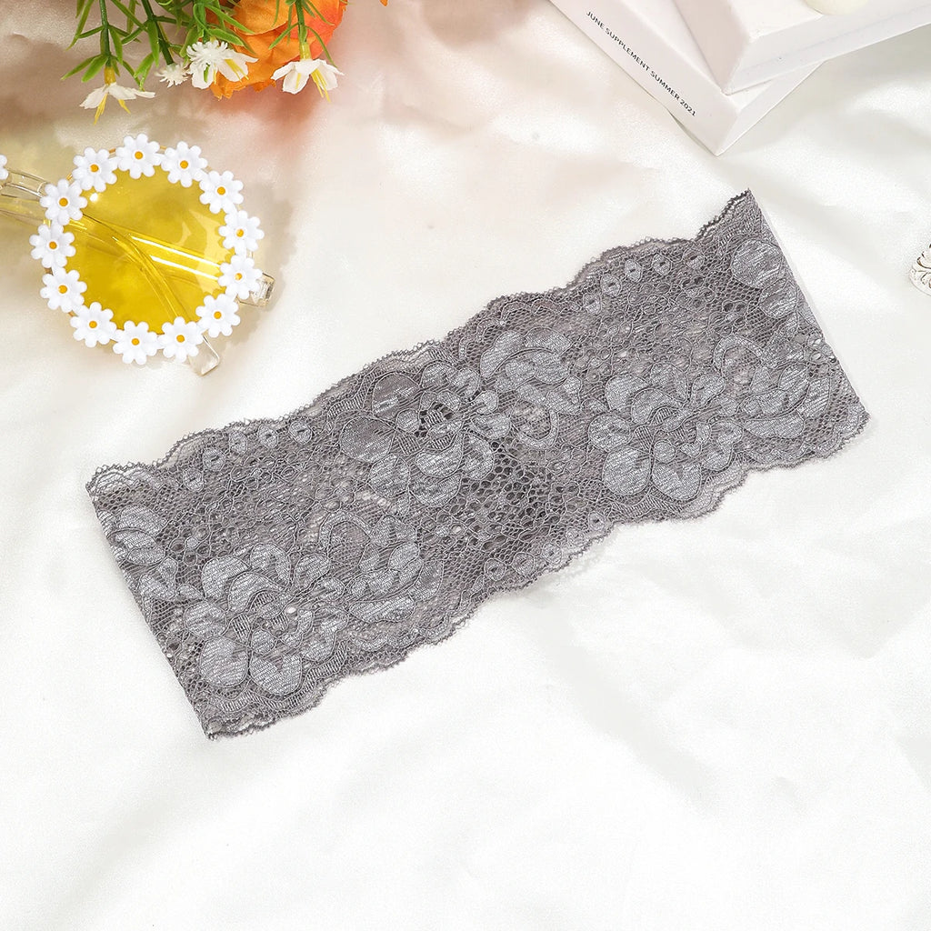 AWAYTR – bandeaux élastiques en dentelle de couleur unie, large nœud en tissu, accessoires pour cheveux pour femmes, couvre-chef de fête