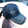 Casquette de Baseball en Denim pour femmes, Punk brillant, strass, Hip Hop, étoile, Snapback, chapeau à visière, Y2K, fille coréenne, papa, camionneur, protection solaire