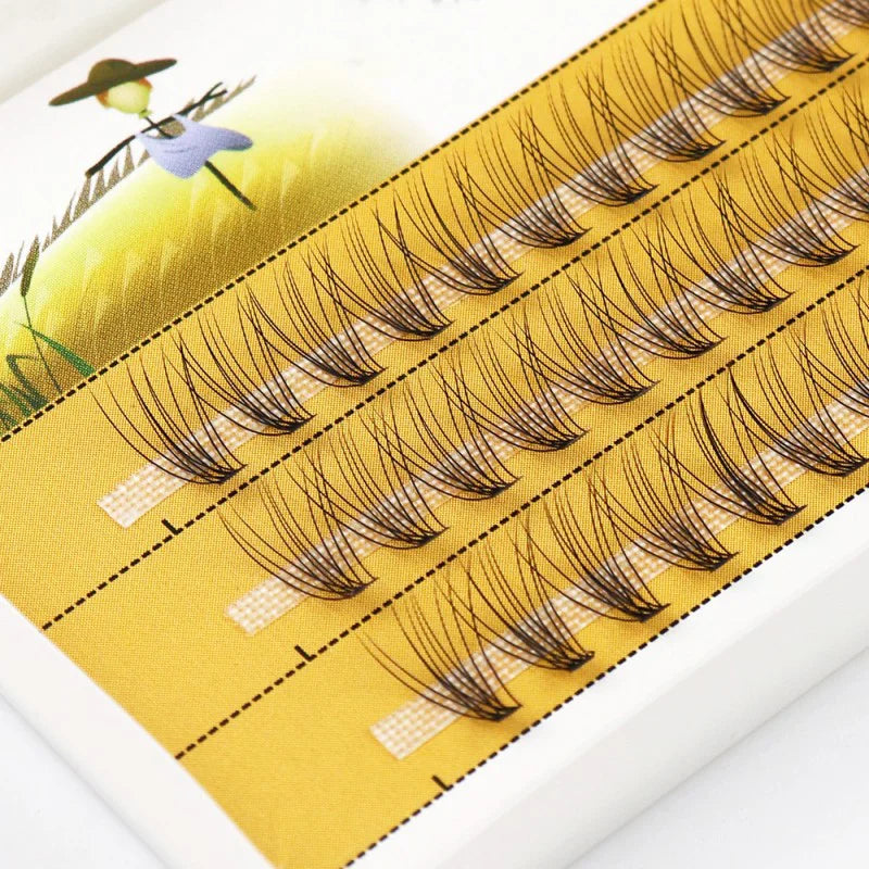 1 Boîte/60 Bouquets de Cils en Vison Naturels 3D Russes, Extensions de Cils Individuels 10D, Outil de Maquillage pour Cils en Grappe, Vente en Gros