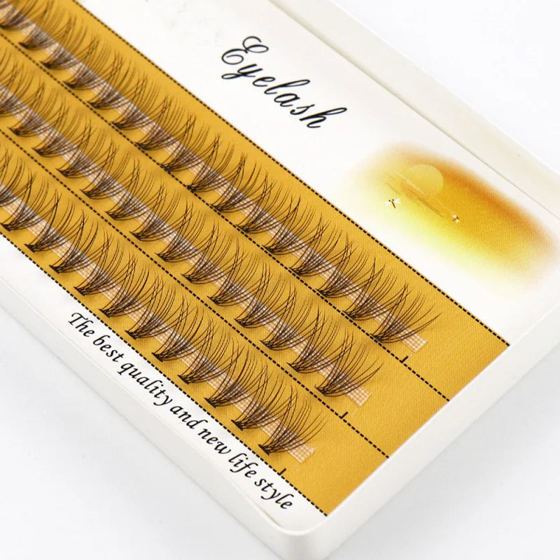 1 Boîte/60 Bouquets de Cils en Vison Naturels 3D Russes, Extensions de Cils Individuels 10D, Outil de Maquillage pour Cils en Grappe, Vente en Gros