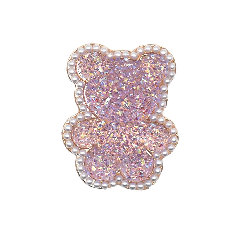 1 pièce de breloque de chaussure en métal – Décoration de luxe pour chaussures, design rose avec motifs d’oiseau, ours ou renard. Pin décoratif élégant pour femmes et filles.